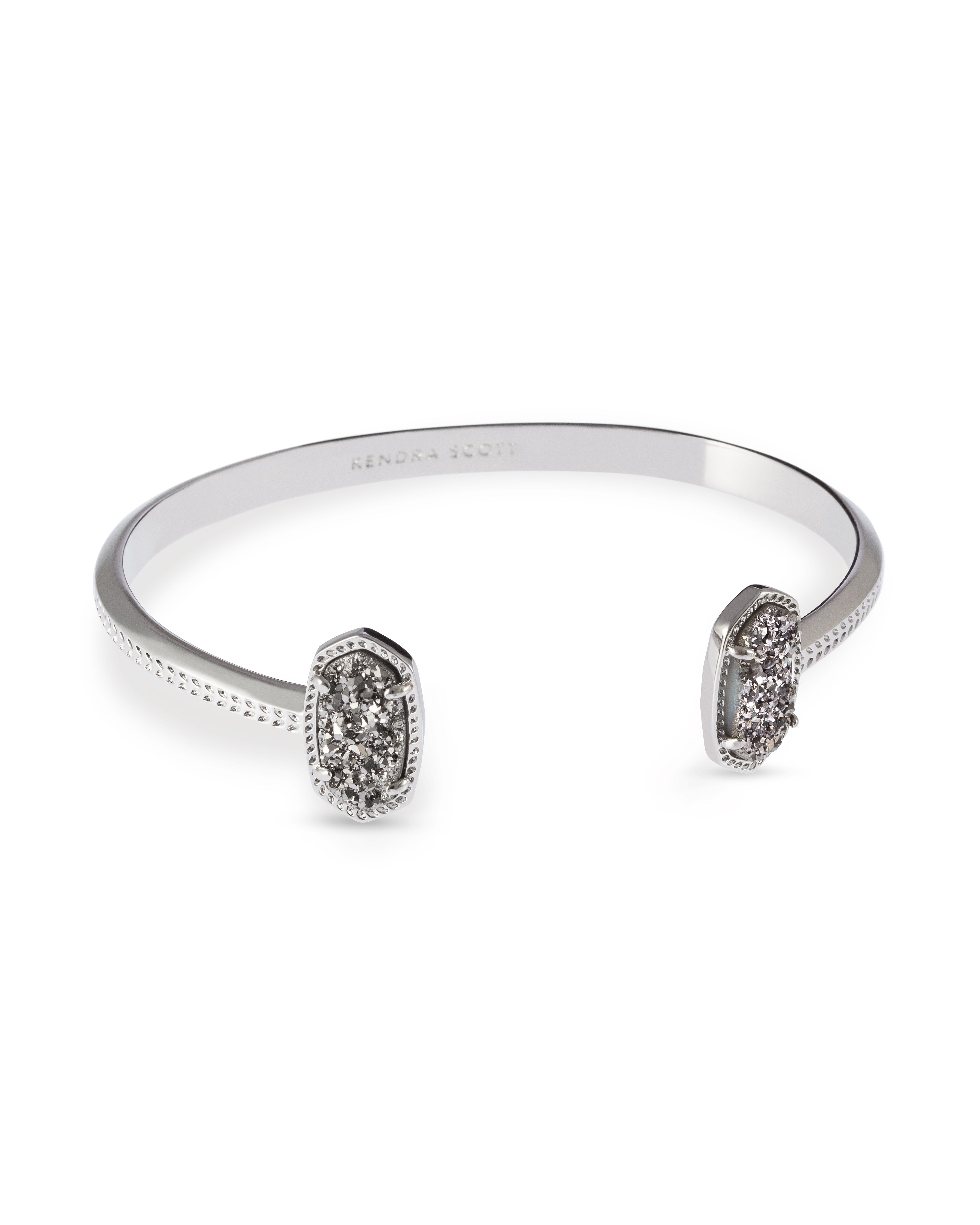 Emilie Silver Chain Bracelet in Platinum Drusy