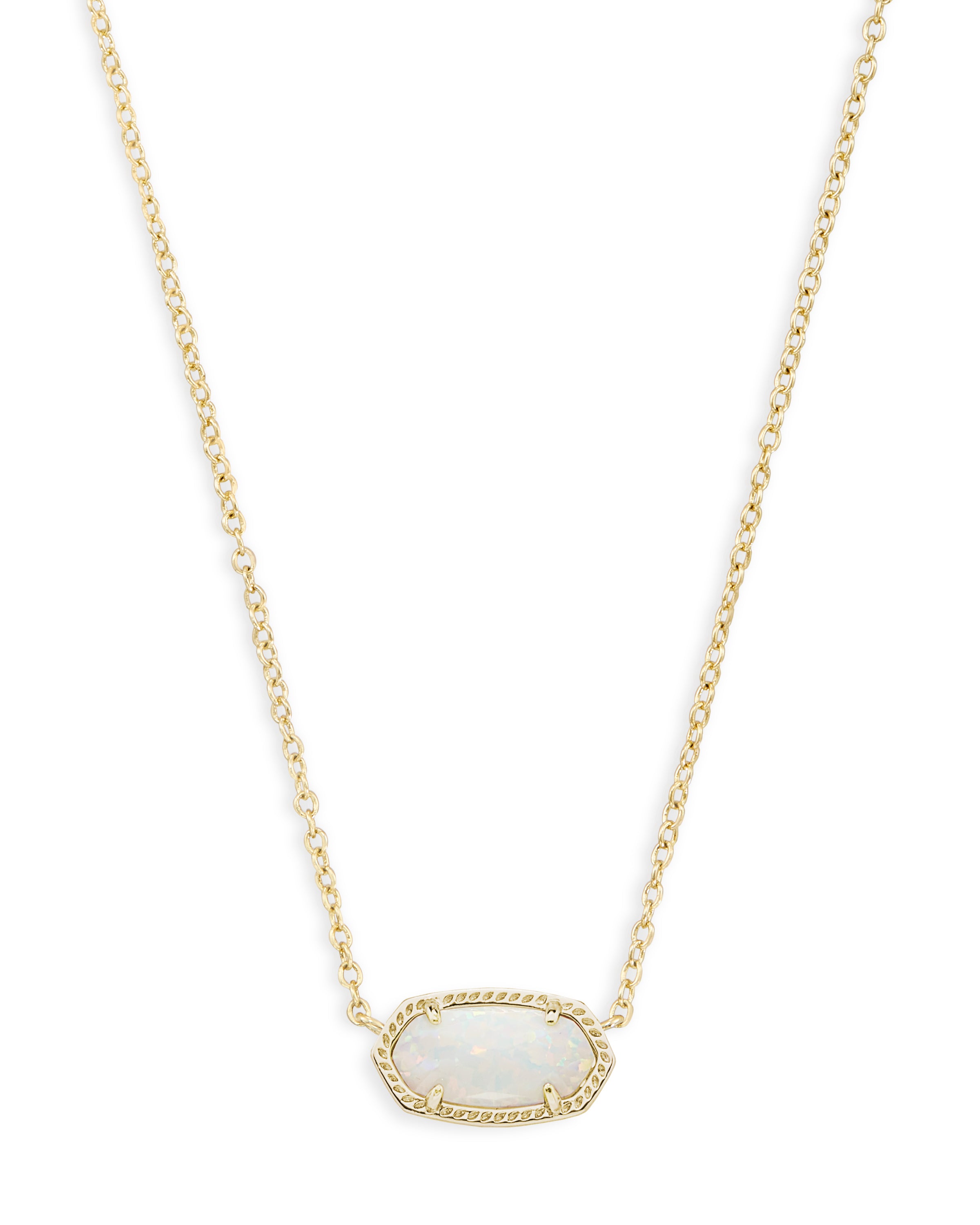 Kendra Scott ELISA Pendant Necklace Rose Gold Dichroic Glass
