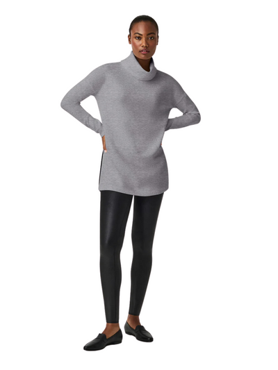 Spanx Air Essentials Turtleneck Tunic - Gray full front.