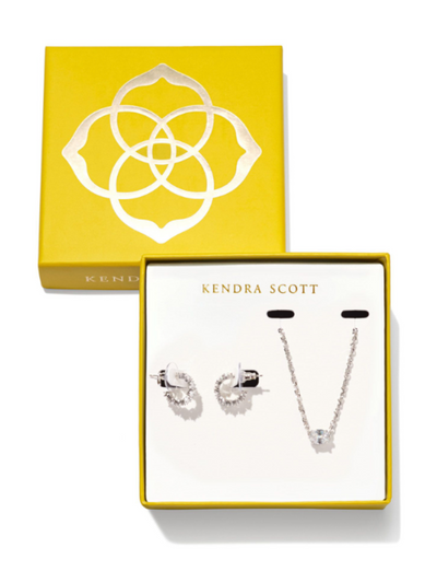 Kendra Scott Cailin Gift Set in Silver White Crystal