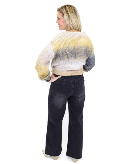 Molly Bracken High Waist Wide Leg Jeans back view.