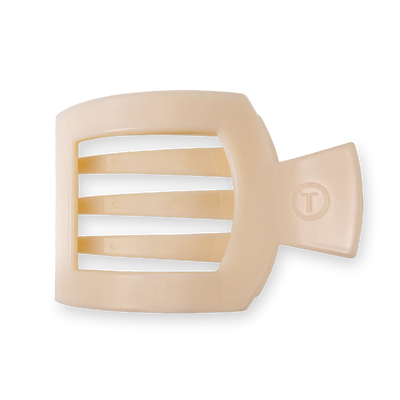 Teleties Large Flat Square Clip - Almond Beige