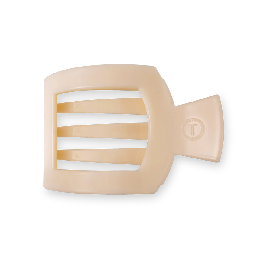 Teleties Medium Flat Square Clip - Almond Beige