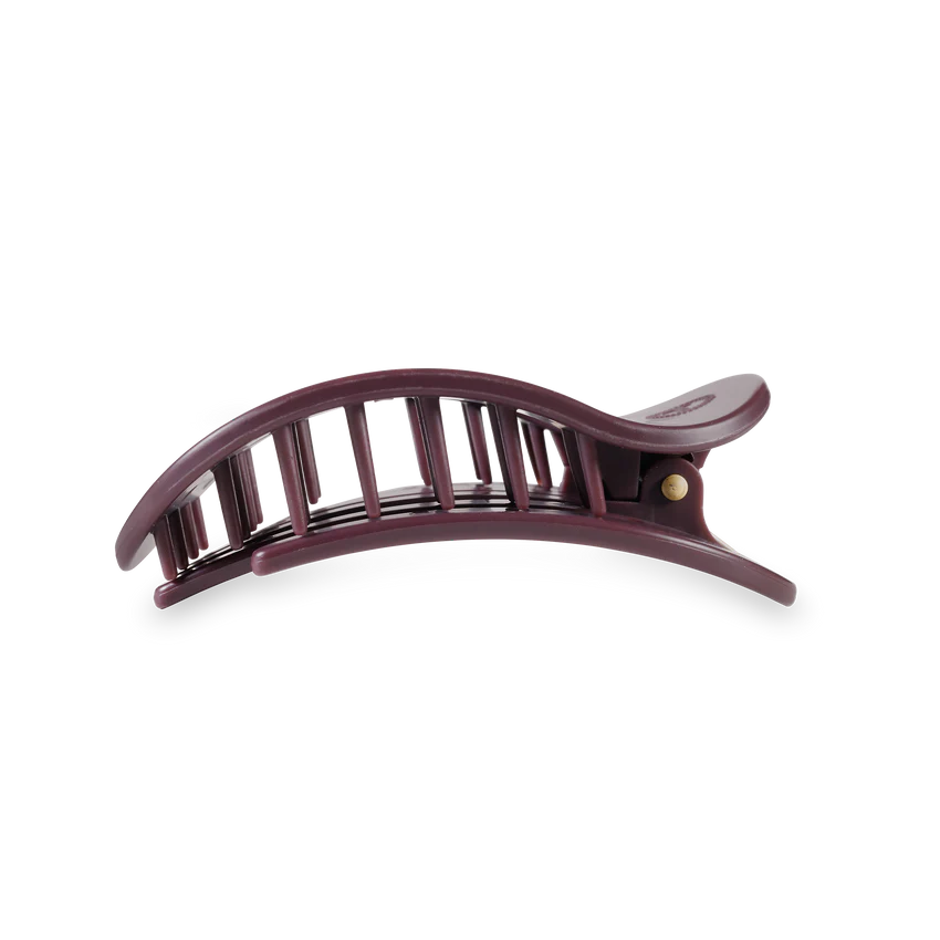 Teleties Flat Round Medium Hair Clip - Burgundy Bliss