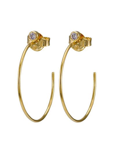 Shelia Fajl Sima Hoops in Gold on white background.