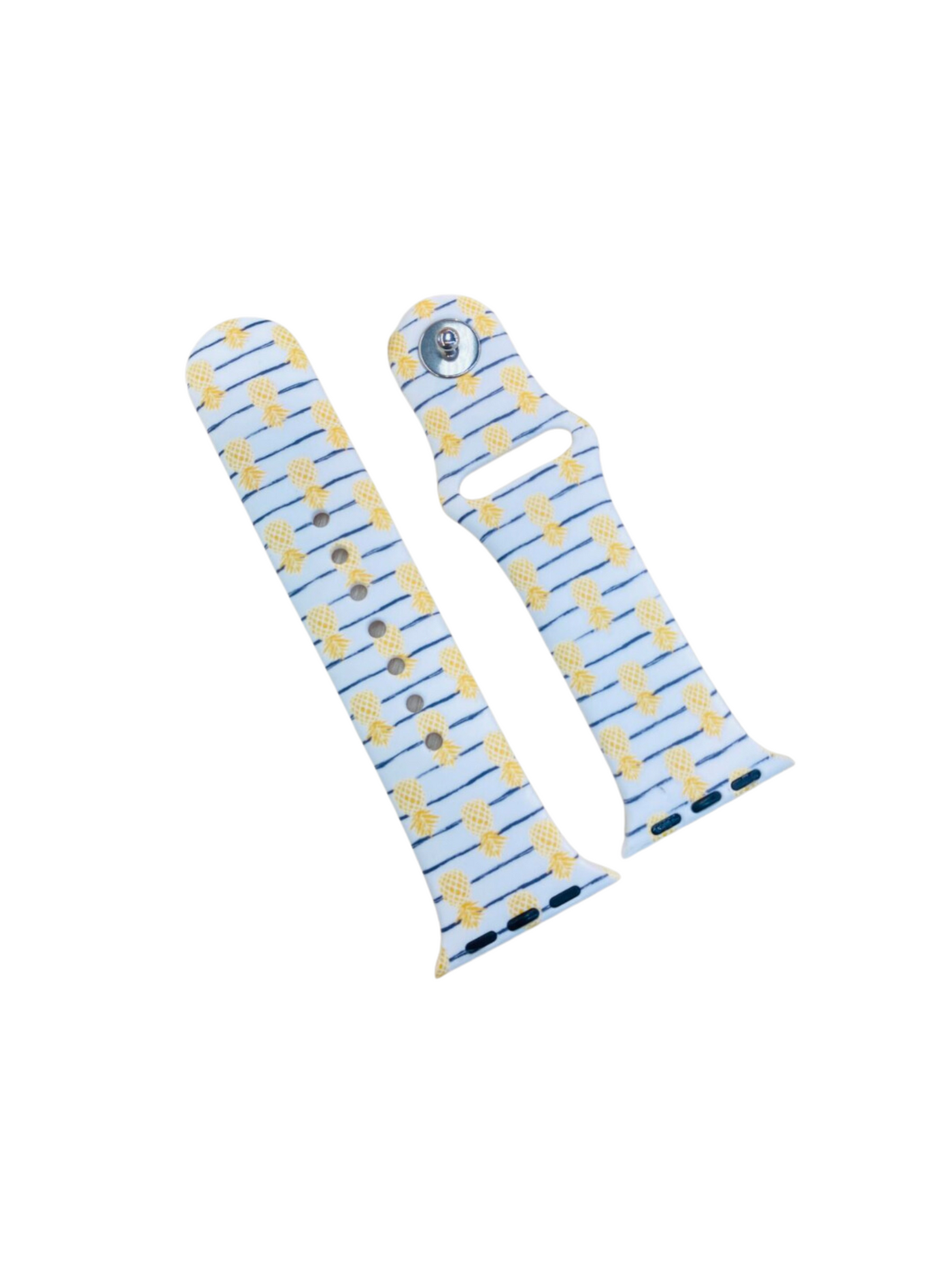 Striped Pineapple Watch Band on white background.