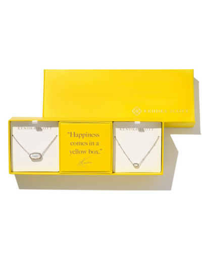 Kendra Scott Elisa Necklace Gift Set in Silver Ivory Mother of Pearl