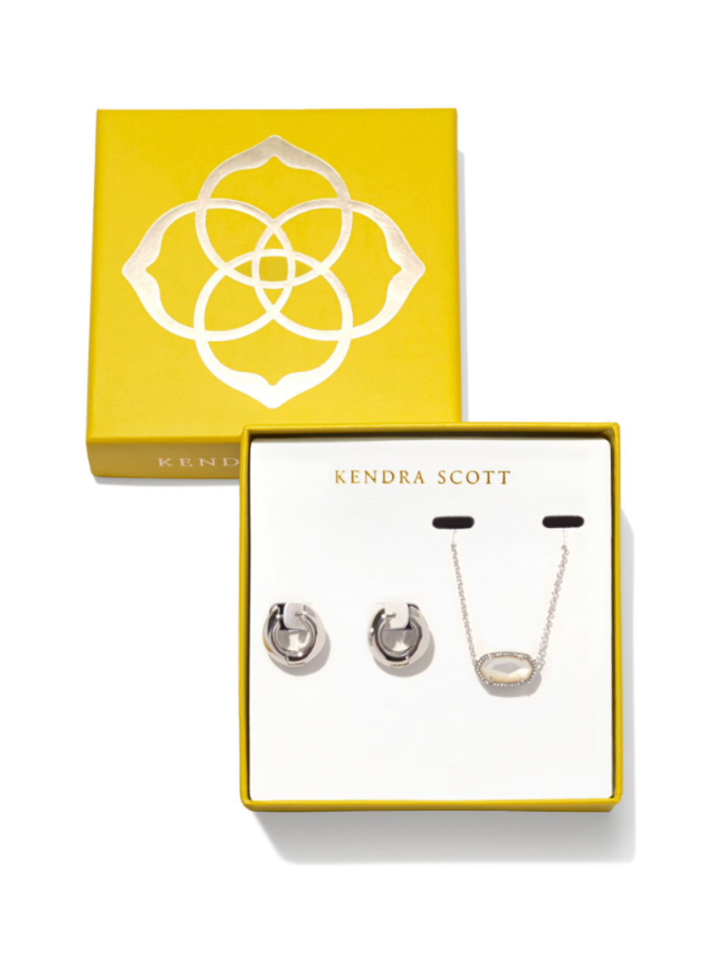 Kendra Scott Elisa Mikki Gift Set in Silver Ivory Mother of Pearl