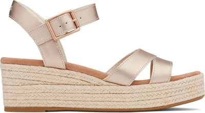 Audrey Wedge Sandals - Light Gold