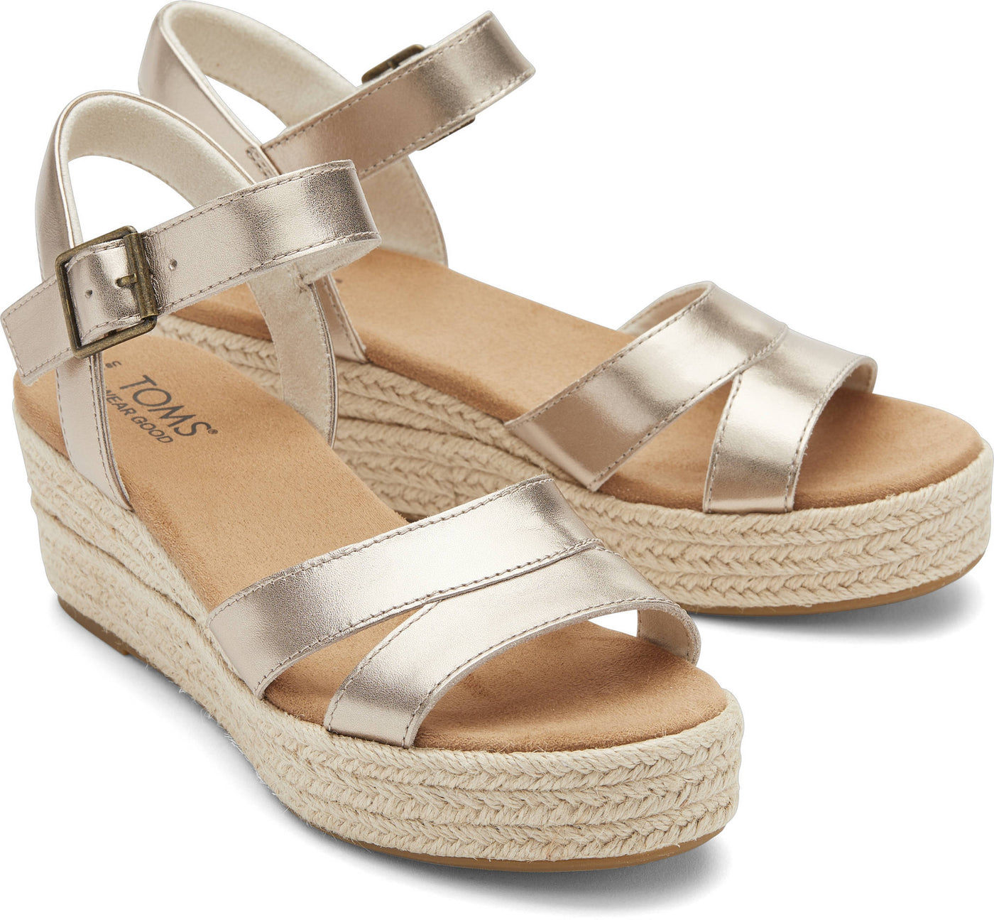 Audrey Wedge Sandals - Light Gold