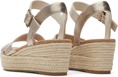 Audrey Wedge Sandals - Light Gold